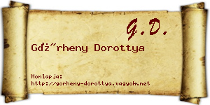 Görheny Dorottya névjegykártya